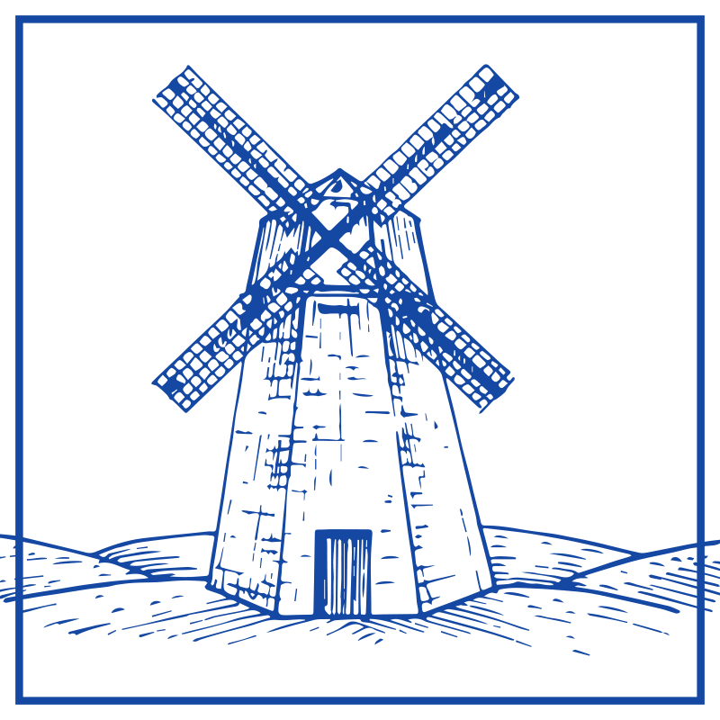 Kitchen vinyl carpet delft blue windmill - TenStickers