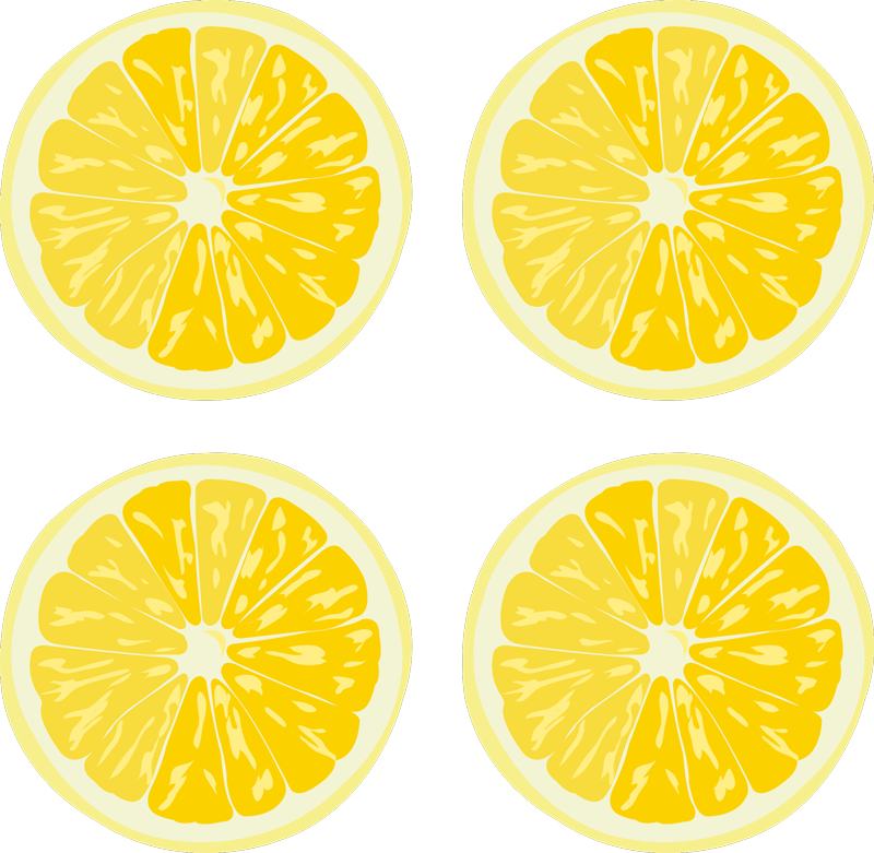 Kitchen vinyl carpet sliced lemons sticker pack - TenStickers
