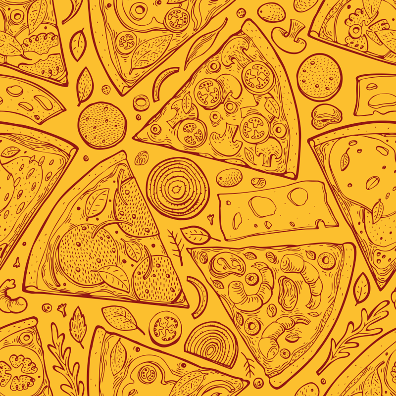 Kitchen vinyl carpet with italian food icons - TenStickers