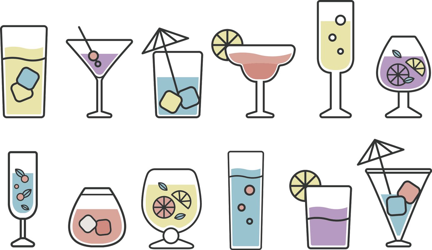 Kitchen vinyl carpet cocktails sticker - TenStickers