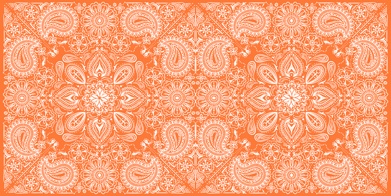 Kitchen vinyl carpet paisley tile design - TenStickers