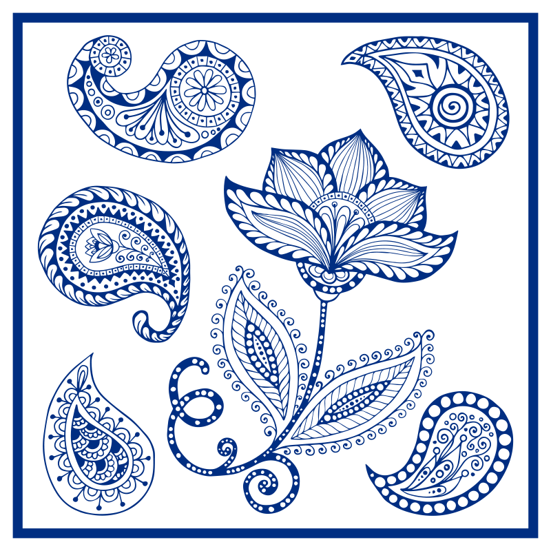 Paisley and flowers kitchen vinyl carpet - TenStickers