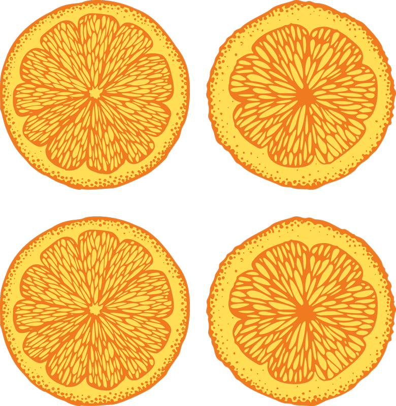 Kitchen vinyl carpet with orange hand-drawn stickers - TenStickers