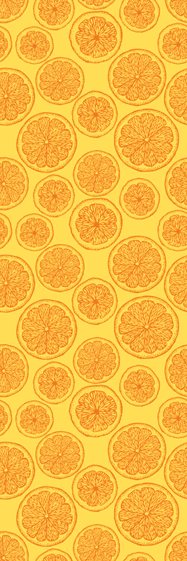Kitchen vinyl carpet with orange hand-drawn design - TenStickers