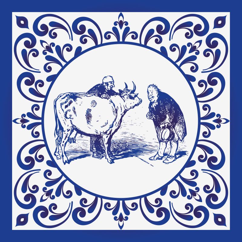 Men and cow kitchen vinyl carpet - TenStickers
