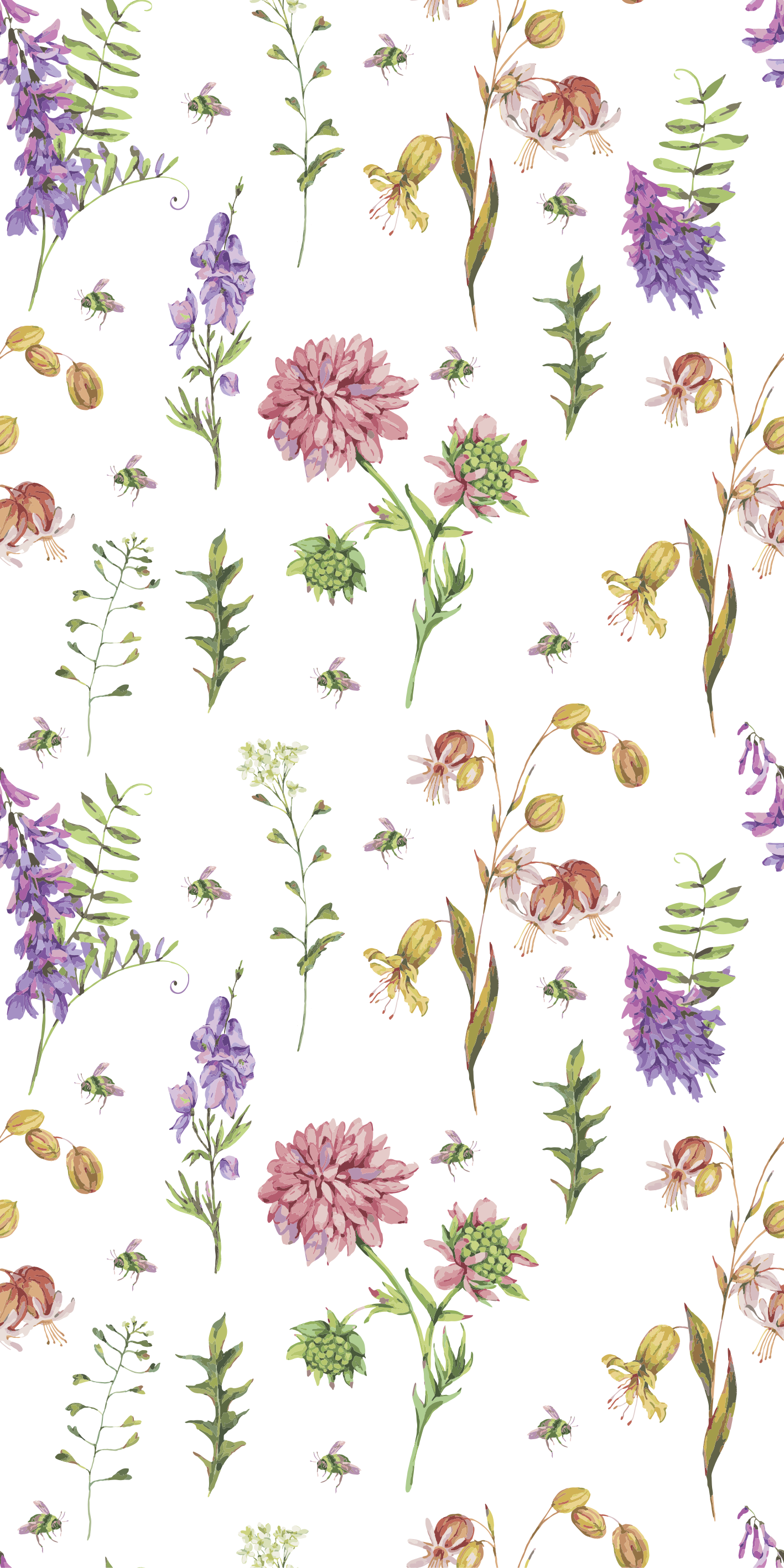 Kitchen vinyl carpet with multicolor wildflowers - TenStickers