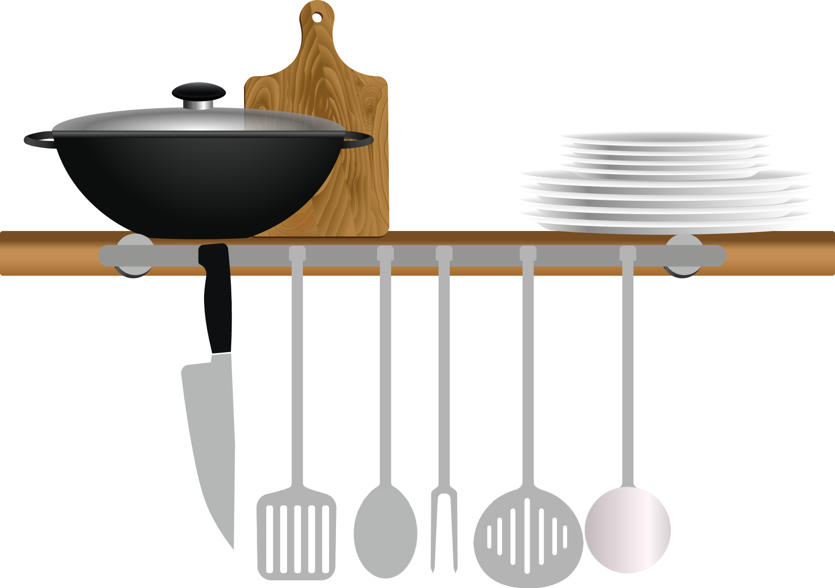 Kitchen vinyl carpet dish dryer with plates bowl - TenStickers