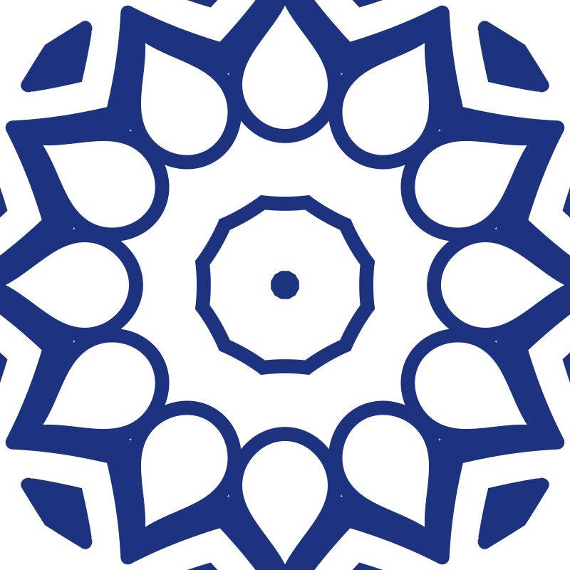 Kitchen vinyl carpet with delft blue mandala flowers - TenStickers