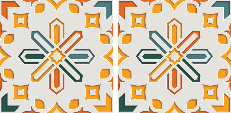 Kitchen vinyl carpet encaustic tile design - TenStickers