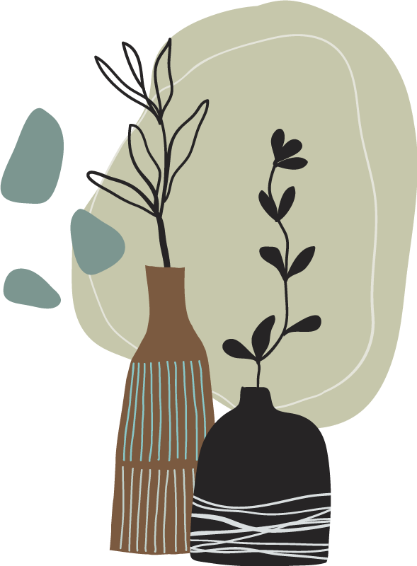 Kitchen vinyl carpet with colored leaves in vase - TenStickers