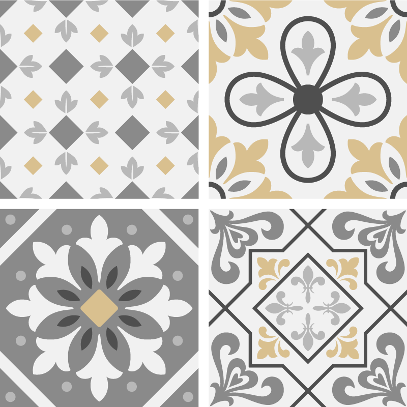 Kitchen vinyl carpet amiaz cement tiles design - TenStickers