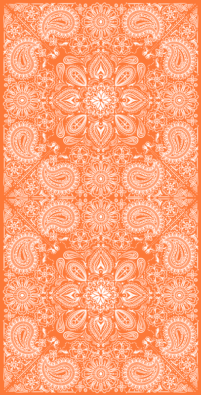 Kitchen vinyl carpet paisley tile fridge - TenStickers