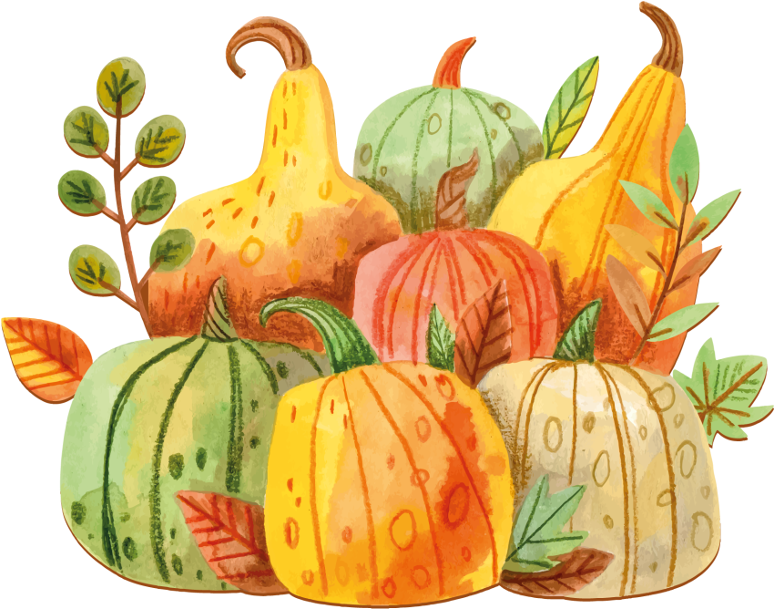 Kitchen vinyl carpet watercolor happy thanksgiving veggies - TenStickers
