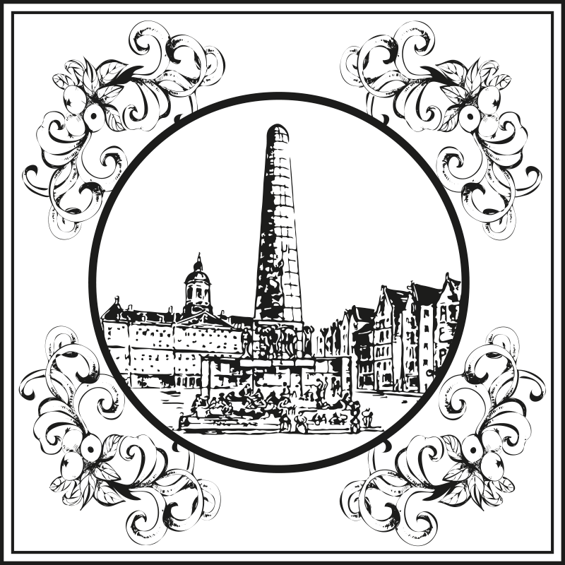 Kitchen vinyl carpet amsterdam dam square design - TenStickers