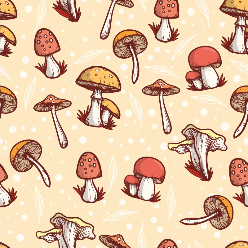 Kitchen vinyl carpet with original mushroom design - TenStickers