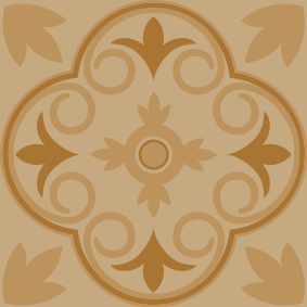 Kitchen vinyl carpet beige vintage floral design - TenStickers