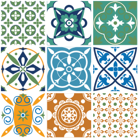 Kitchen vinyl carpet porcelain tile blend - TenStickers