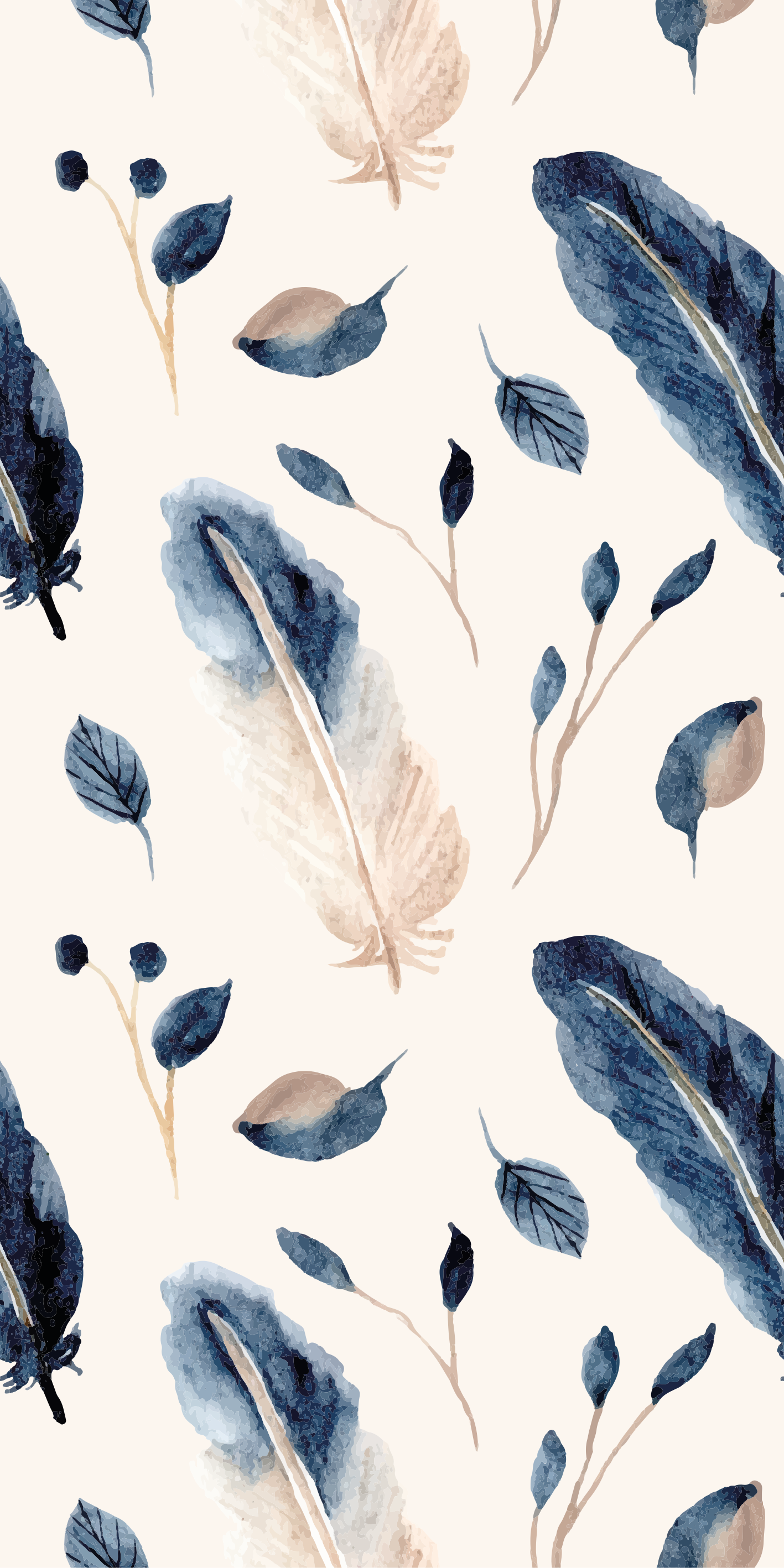 Flying leaves and feathers kitchen vinyl carpet - TenStickers