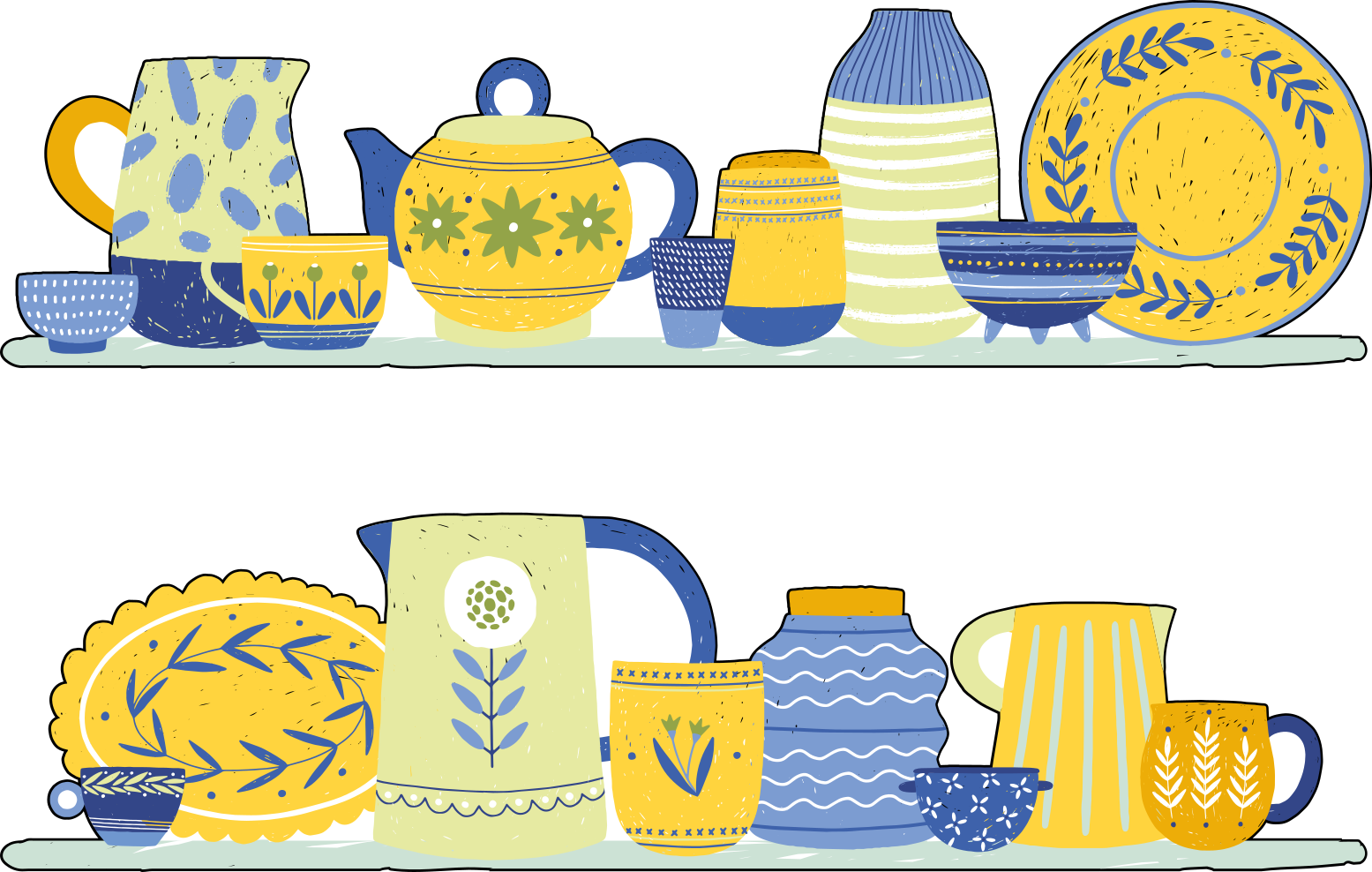 Kitchen vinyl carpet vintage elegant shelf - TenStickers
