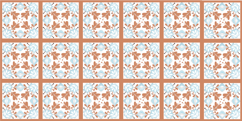 Kitchen vinyl carpet floral mediterranean tiles - TenStickers