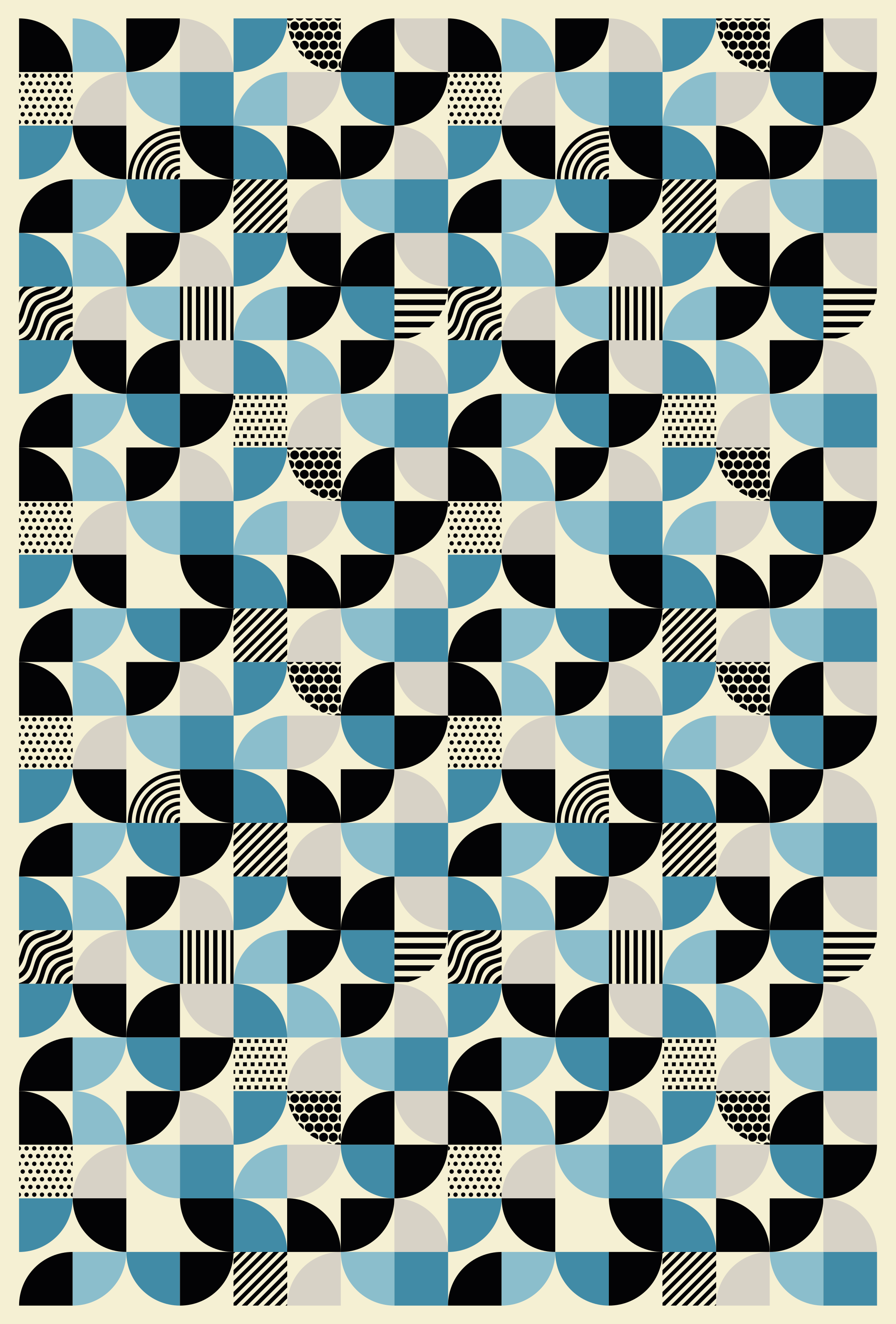 Kitchen vinyl carpet retro blue bauhaus design - TenStickers