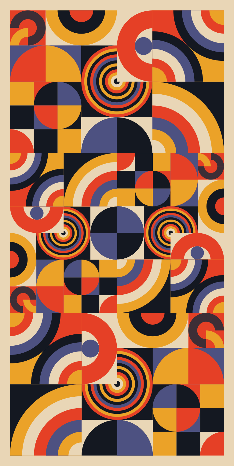 Kitchen vinyl carpet in colorful bauhaus circles - TenStickers