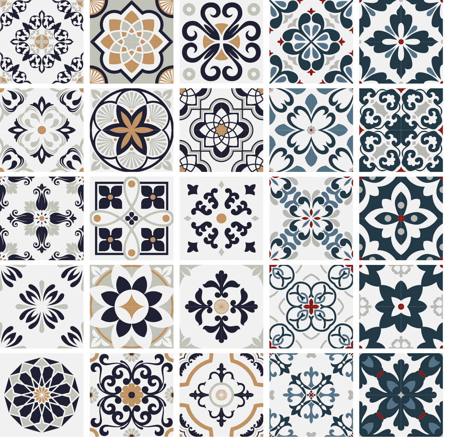 Kitchen vinyl carpet vintage tile stickers - TenStickers