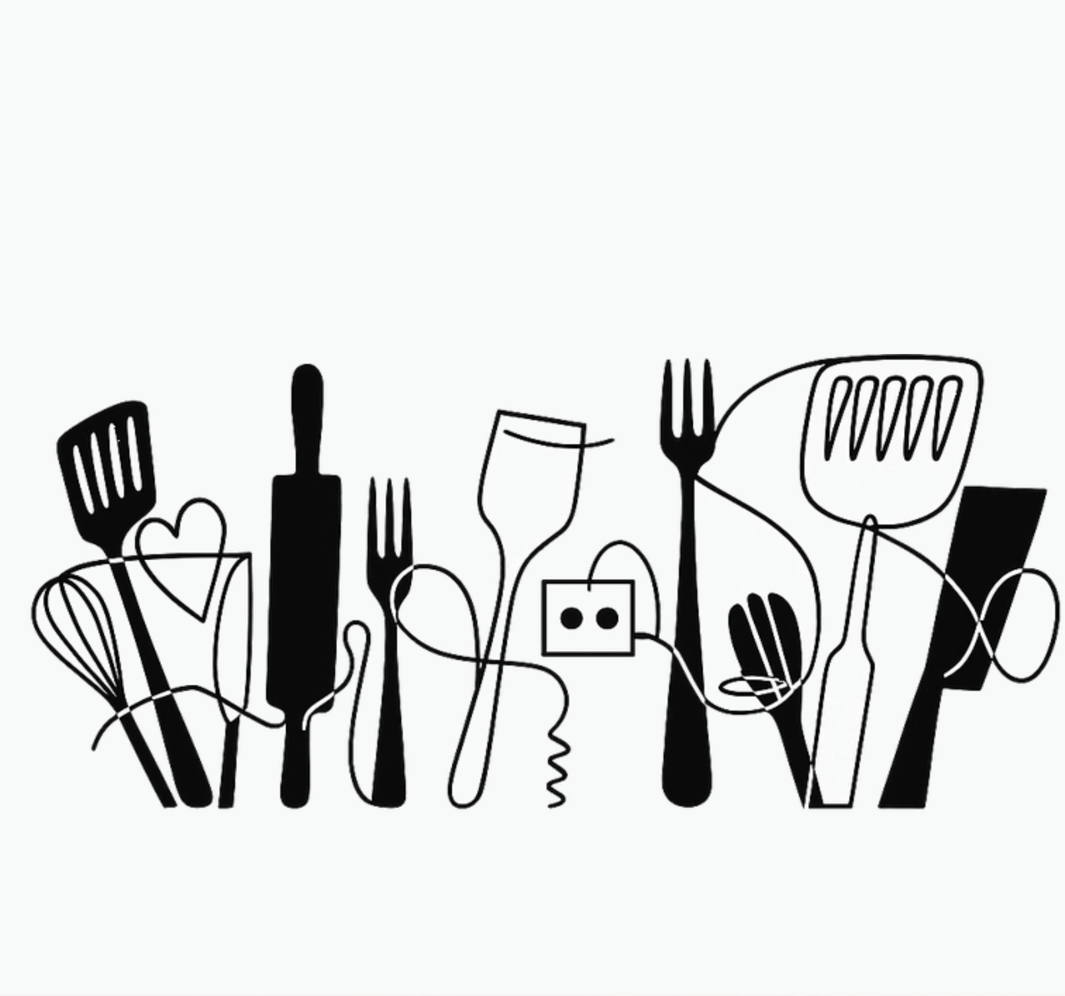 Kitchen vinyl carpet with kitchen utensils design - TenStickers