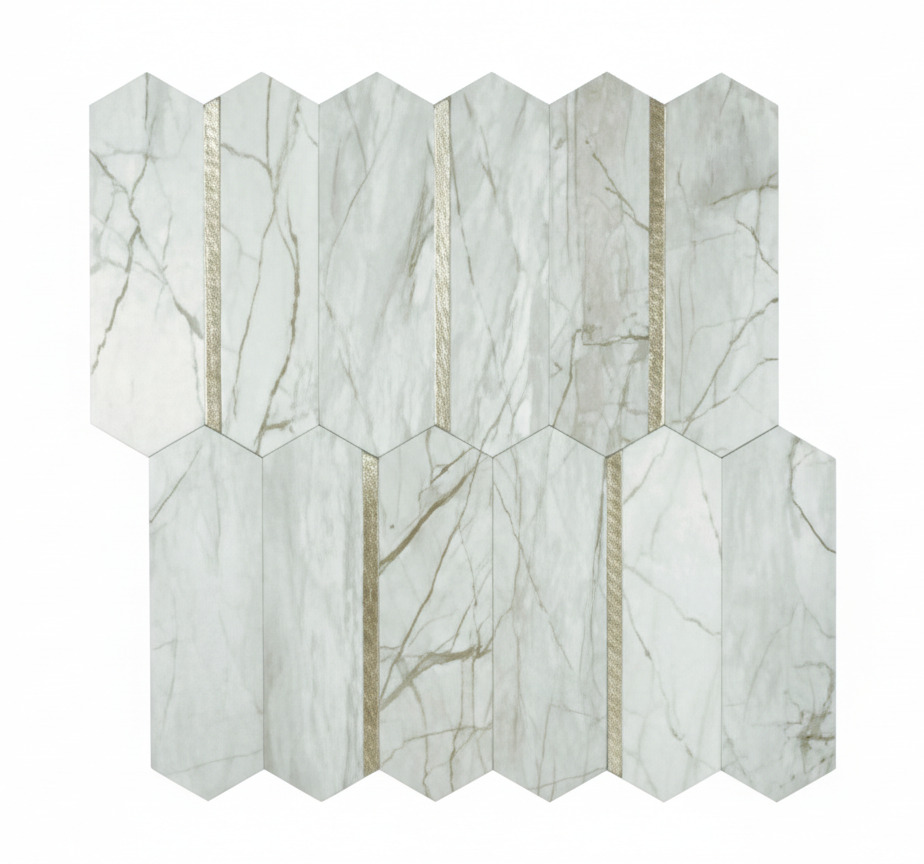 Kitchen vinyl carpet in trendy marble design - TenStickers