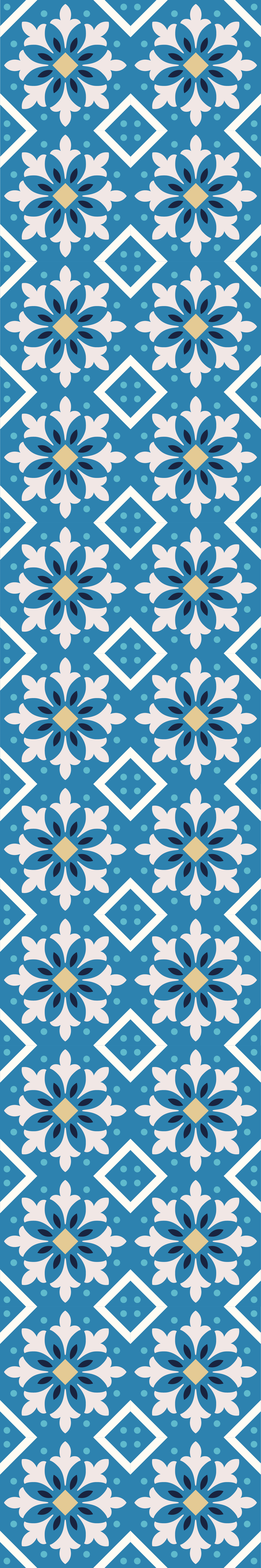 Kitchen vinyl carpet in baby blue portuguese tile - TenStickers