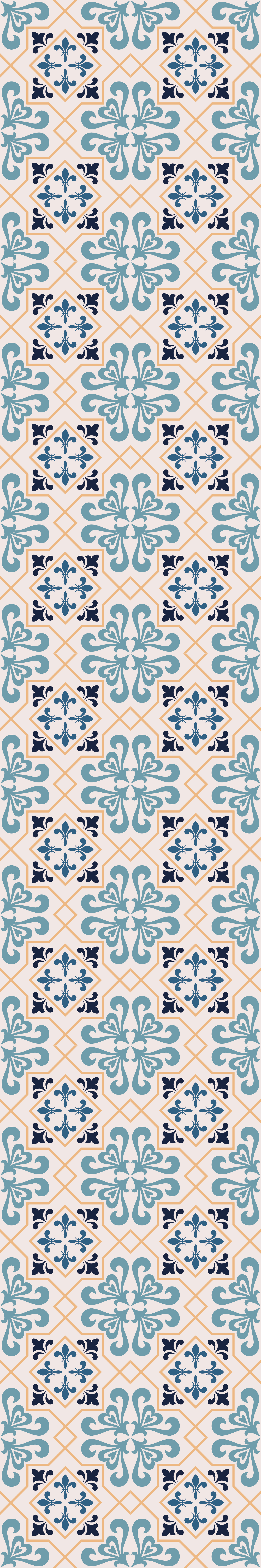 Kitchen vinyl carpet in yellow portuguese tile design - TenStickers