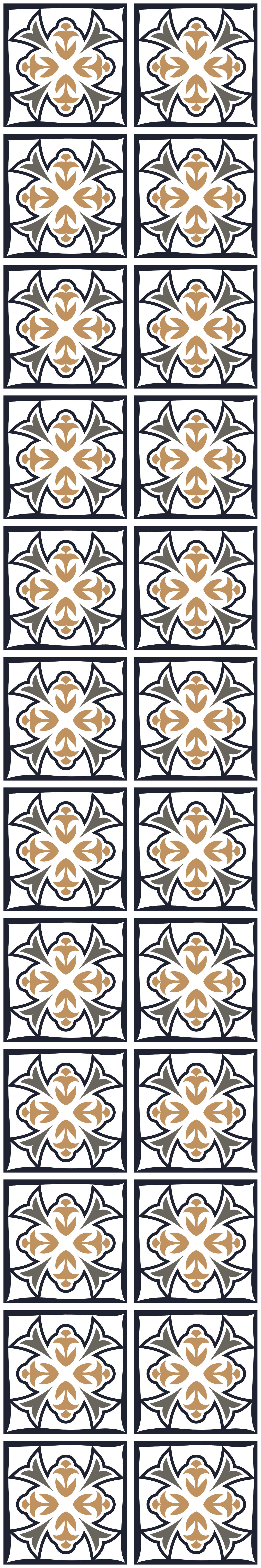 Kitchen vinyl carpet in beige and black tile - TenStickers