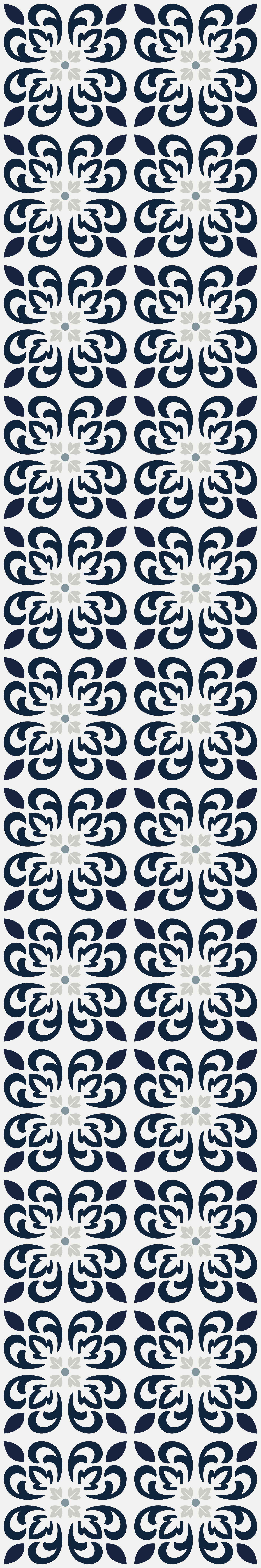 Kitchen vinyl carpet in dark blue portuguese tile - TenStickers
