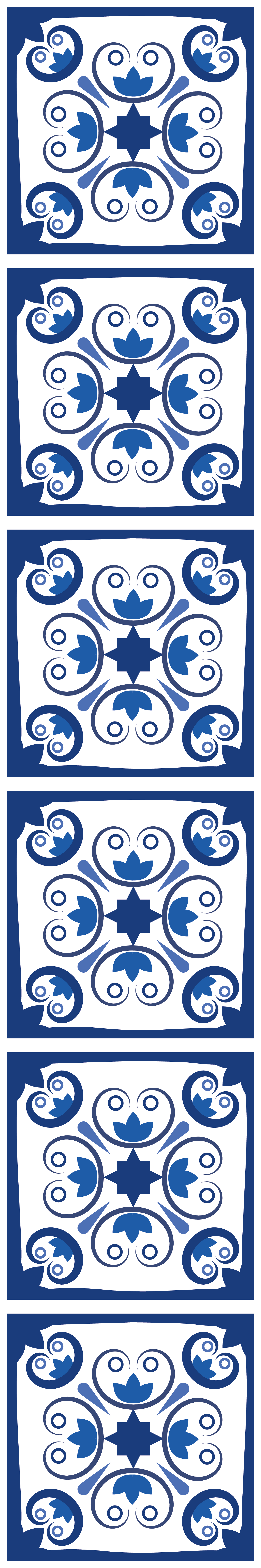 Kitchen vinyl carpet in classic blue portuguese tile - TenStickers