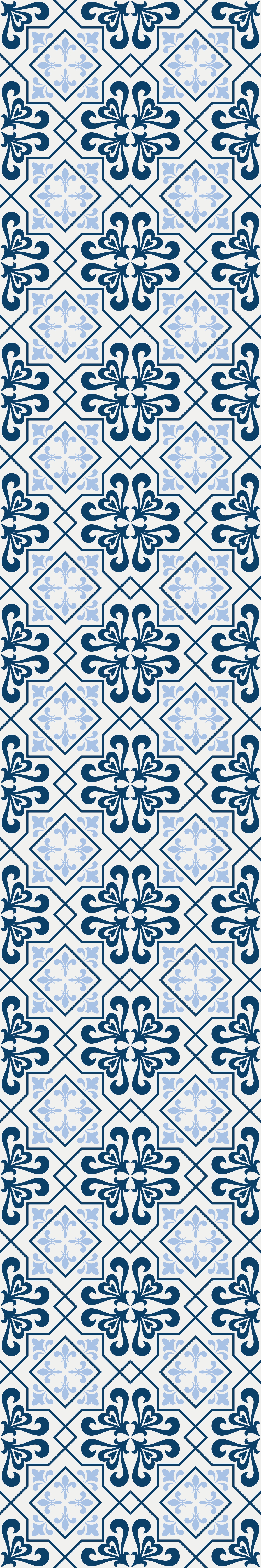 Kitchen vinyl carpet typical blue portuguese tile - TenStickers