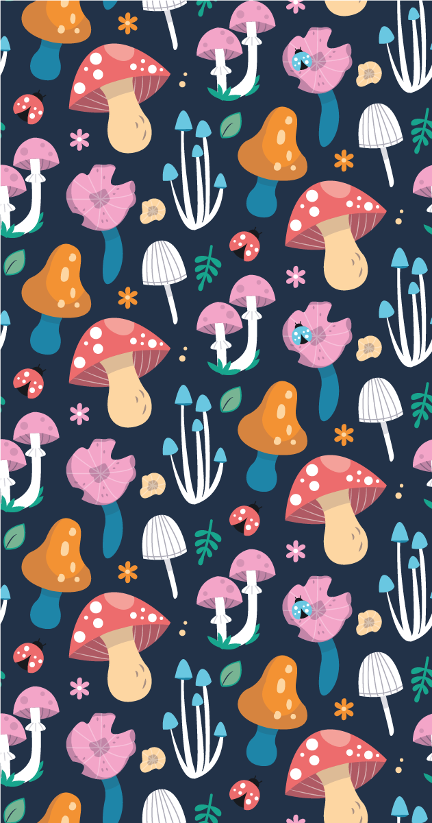 Kitchen vinyl carpet with mushroom and ladybug design - TenStickers