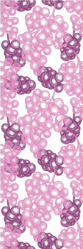 Kitchen vinyl carpet with hand drawn pink and purple grapes - TenStickers
