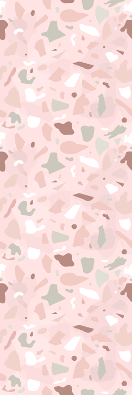 Kitchen vinyl carpet in pink terrazzo shades - TenStickers