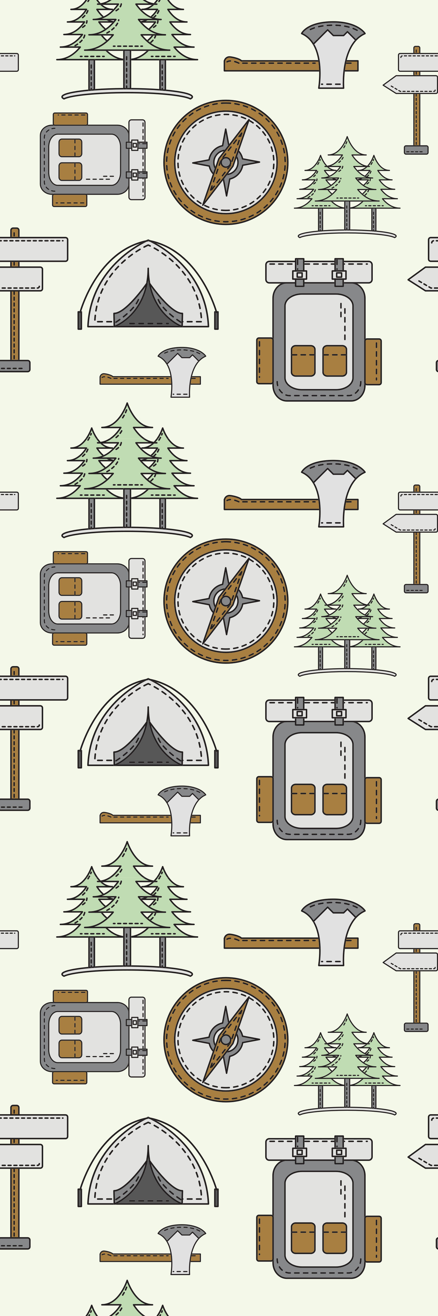 Bedroom vinyl carpet camping gear set - TenStickers