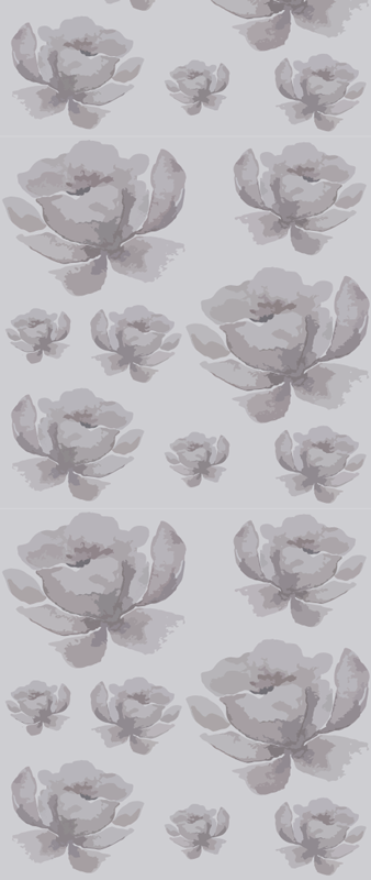 Bedroom vinyl carpet in gray 80's floral design - TenStickers