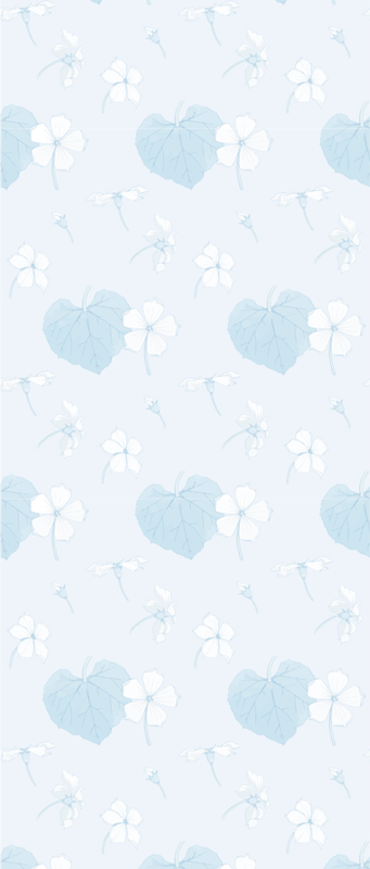 Bedroom vinyl carpet with 80's floral blue design - TenStickers