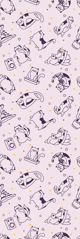 Bedroom vinyl carpet with cat music band design - TenStickers