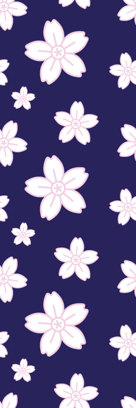 Bedroom vinyl carpet with vintage plum blossom design - TenStickers