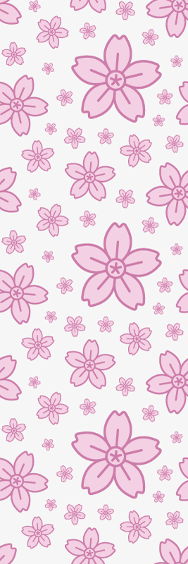 Bedroom vinyl carpet with pink cute flowers on white - TenStickers