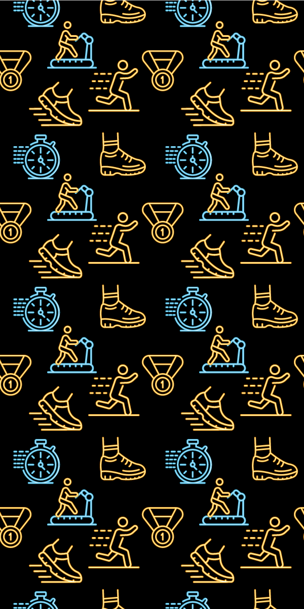 Bedroom vinyl carpet with neon vector icons on black - TenStickers