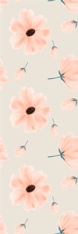 Aquarella big flowers bedroom vinyl carpet - TenStickers