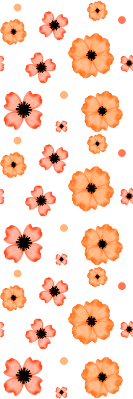 Bedroom vinyl carpet in orange and pink watercolor - TenStickers
