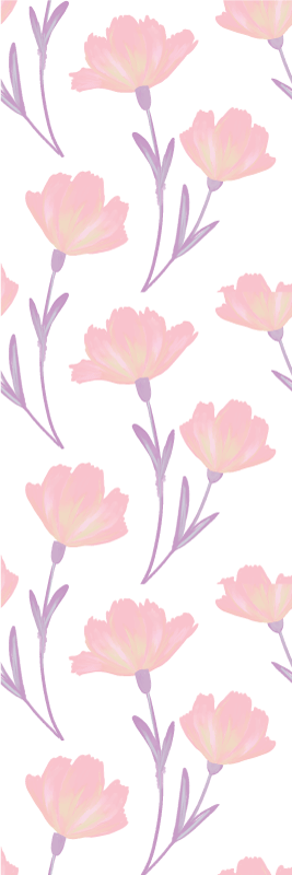 Bedroom vinyl carpet with minimalistic watercolor flowers - TenStickers