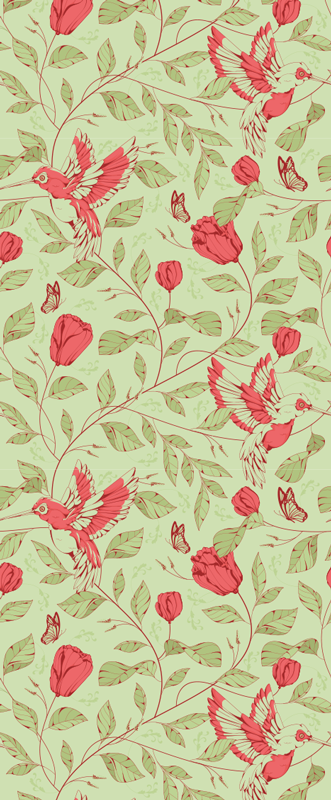 Bedroom vinyl carpet with red tulips pattern - TenStickers