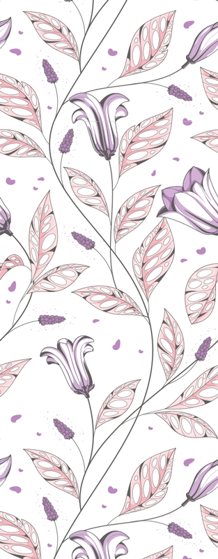Bedroom vinyl carpet with purple elegant tulips - TenStickers